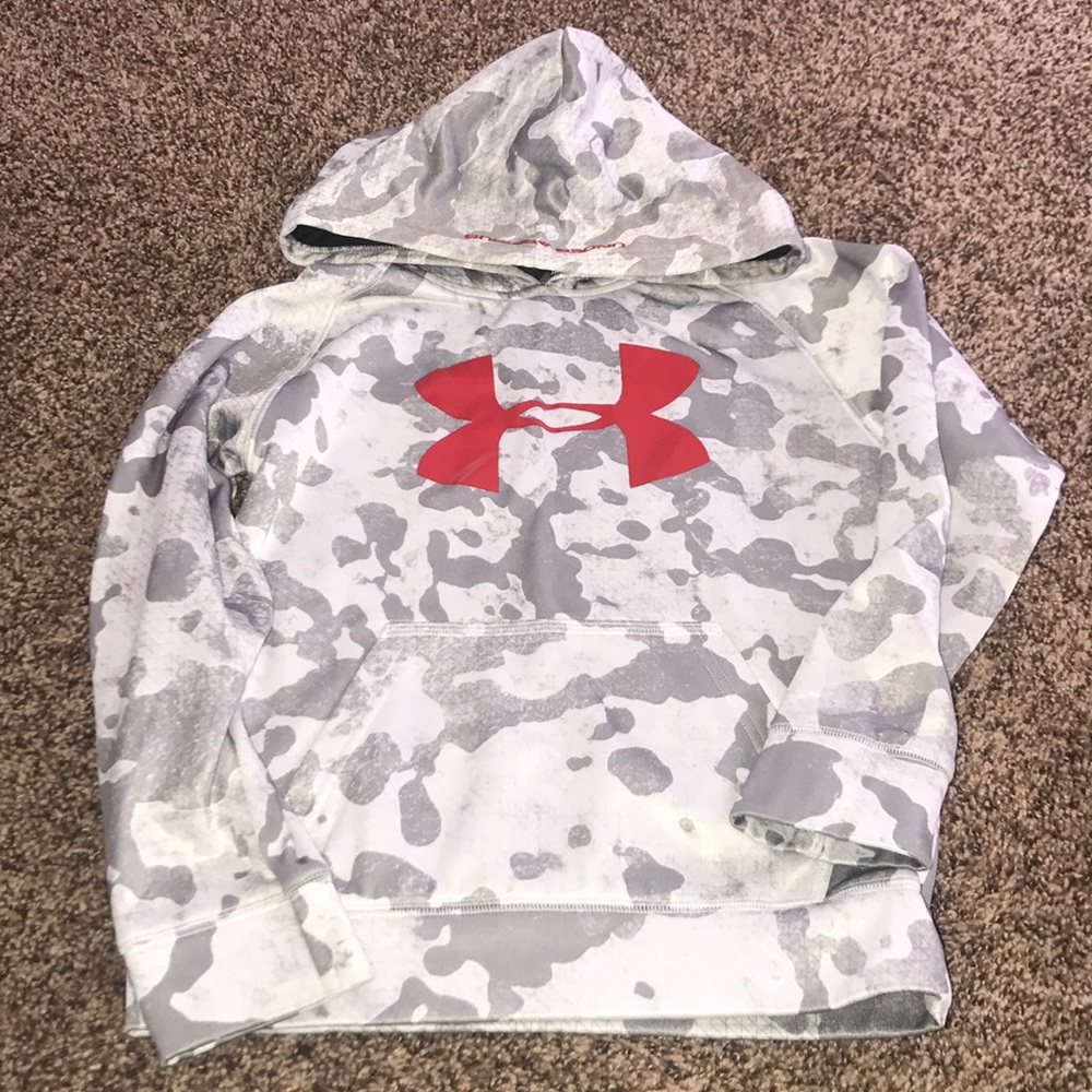 Under Armour Youth 7 Grey / Red / White Camo 4054 - Picture 4 of 5